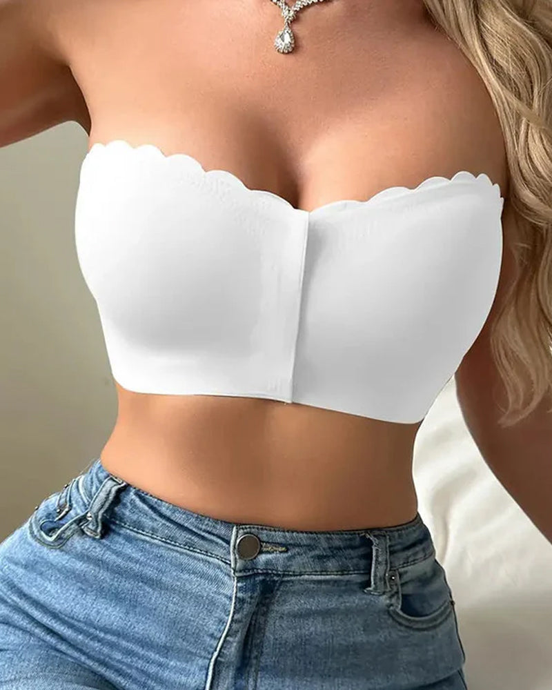 Soutien-Gorge Sans Couture Devant Attache Bandeau Sans Bretelles