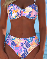 Bikini Bralette Impression Feuille