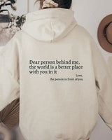 Sweat-shirt « Chère personne derrière moi »