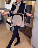 Pull À Demi-Zip Avec Col Montant Tendance