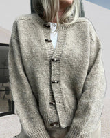 Cardigan uni à simple boutonnage