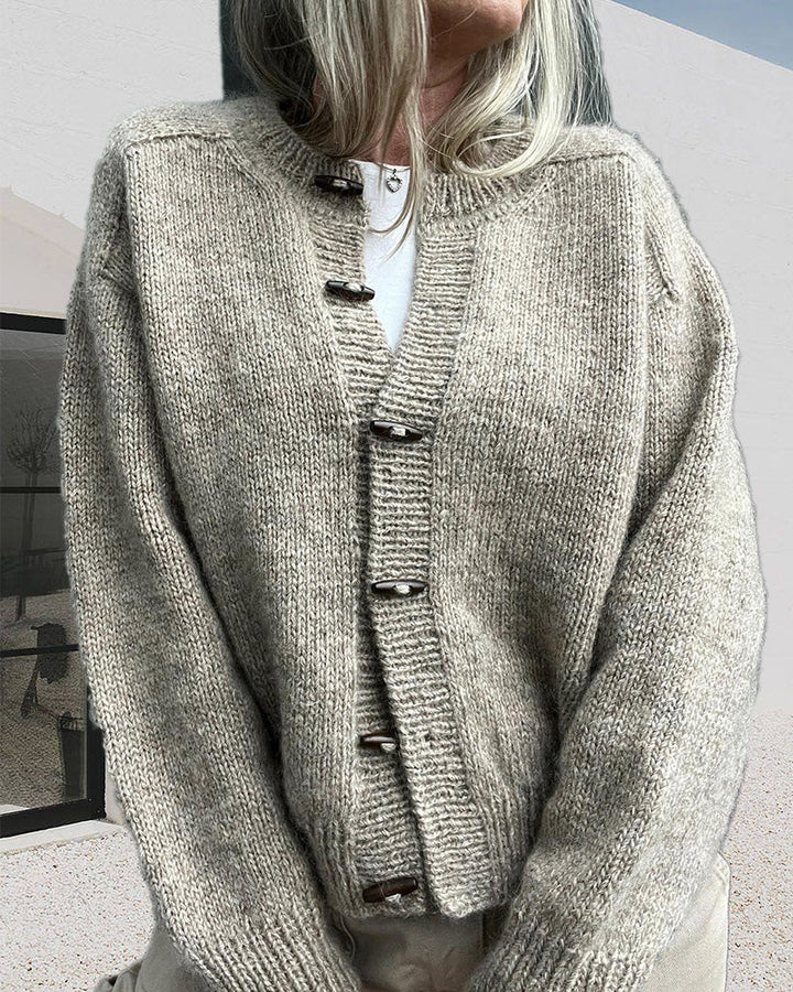 Cardigan uni à simple boutonnage