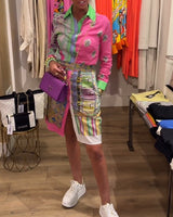 Robe colorée fendue à revers