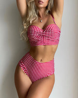 Bikini à carreaux avec des sangles minces