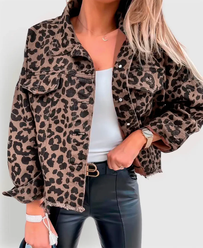 Leontine | Veste à imprimé léopard pour femme