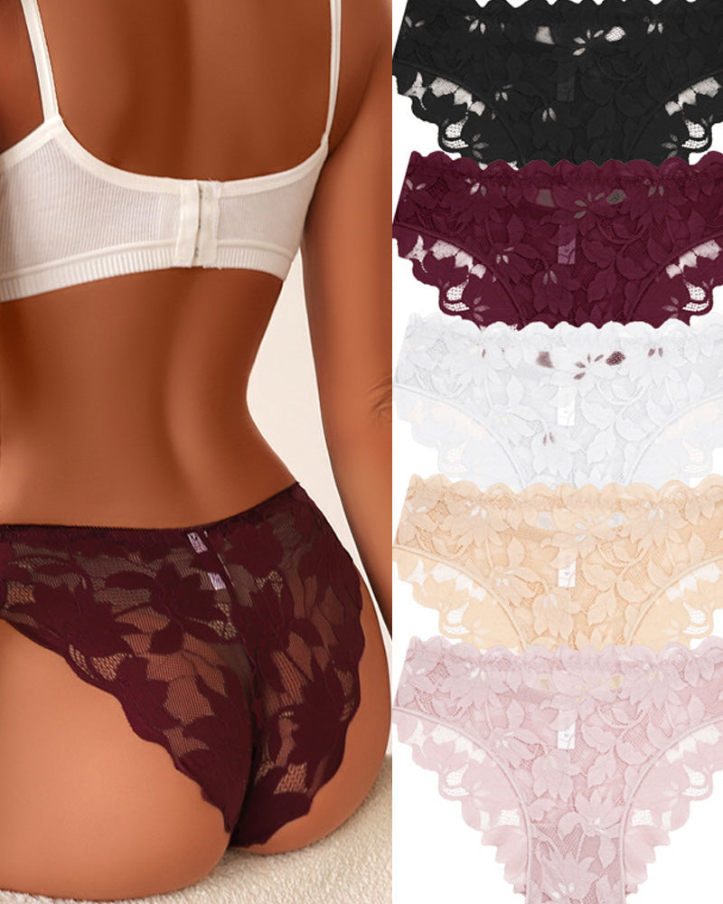 Culotte Femme En Dentelle Semi-Transparente