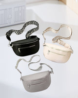 Sac bandoulière zippé avec bretelles contrastées