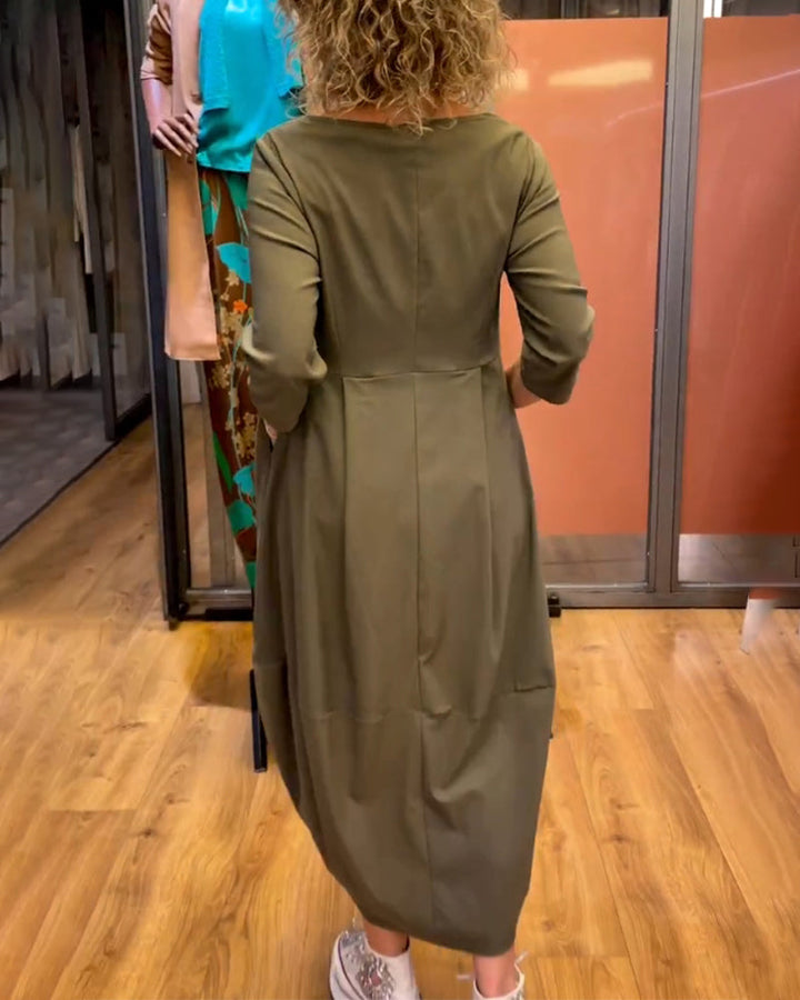 Robe à col rond et manches 2/3