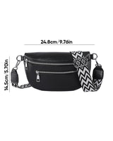 Sac bandoulière zippé avec bretelles contrastées