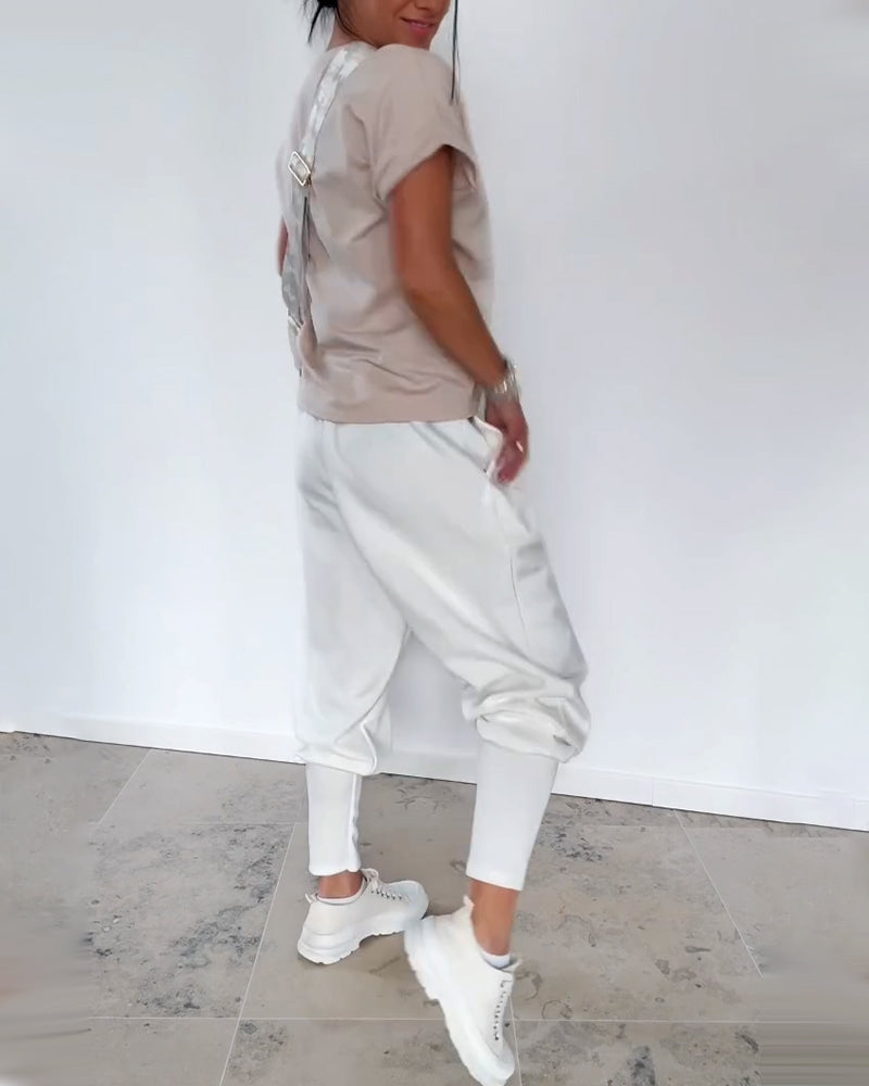 Pantalon Mode Couleur Unie Court