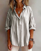 Blouse Rayée Ample À Col