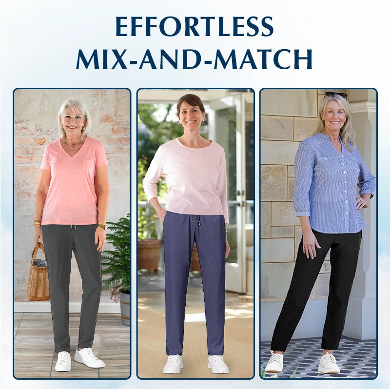 Pantalon Femme Ultra Élasticité Soie Glacée Confort Décontracté
