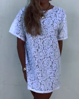 T-shirt Manches Courtes Dentelle