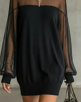 Robe Manche Lanterne Unie Patchwork