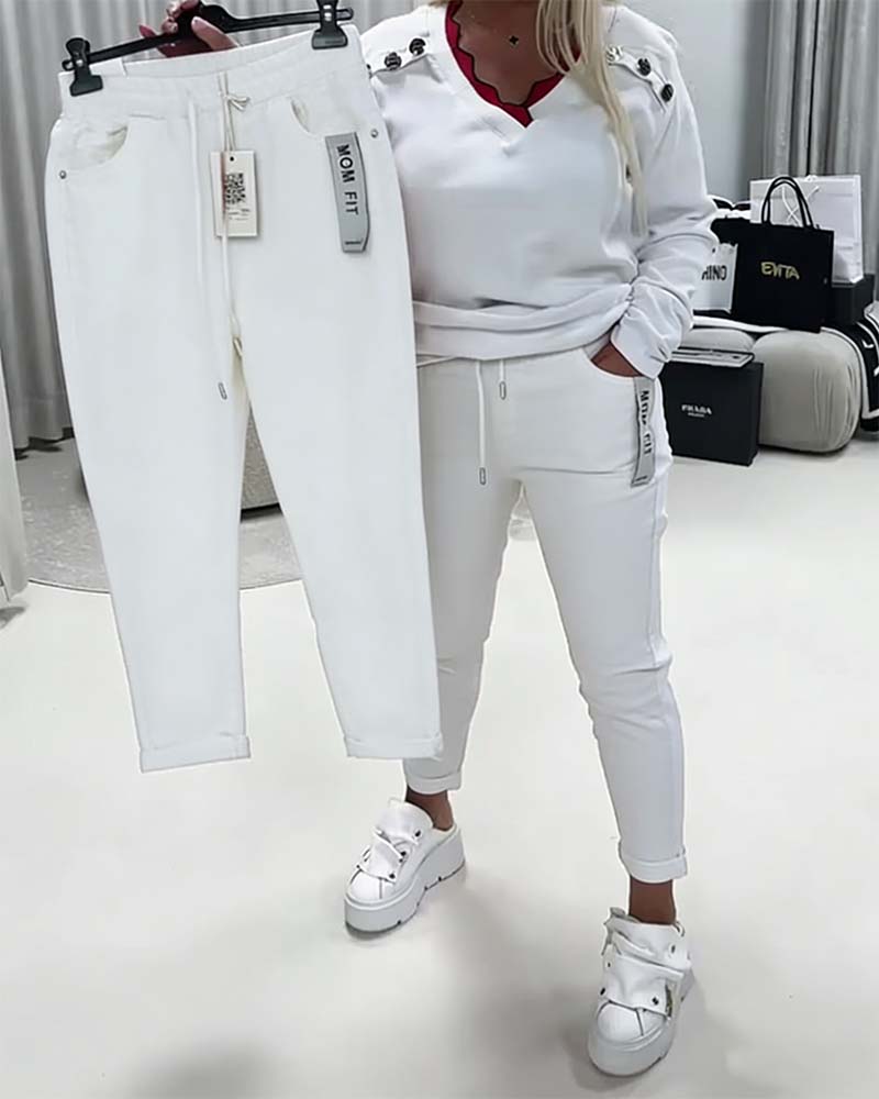 Pantalon Mode Élastique Cordon