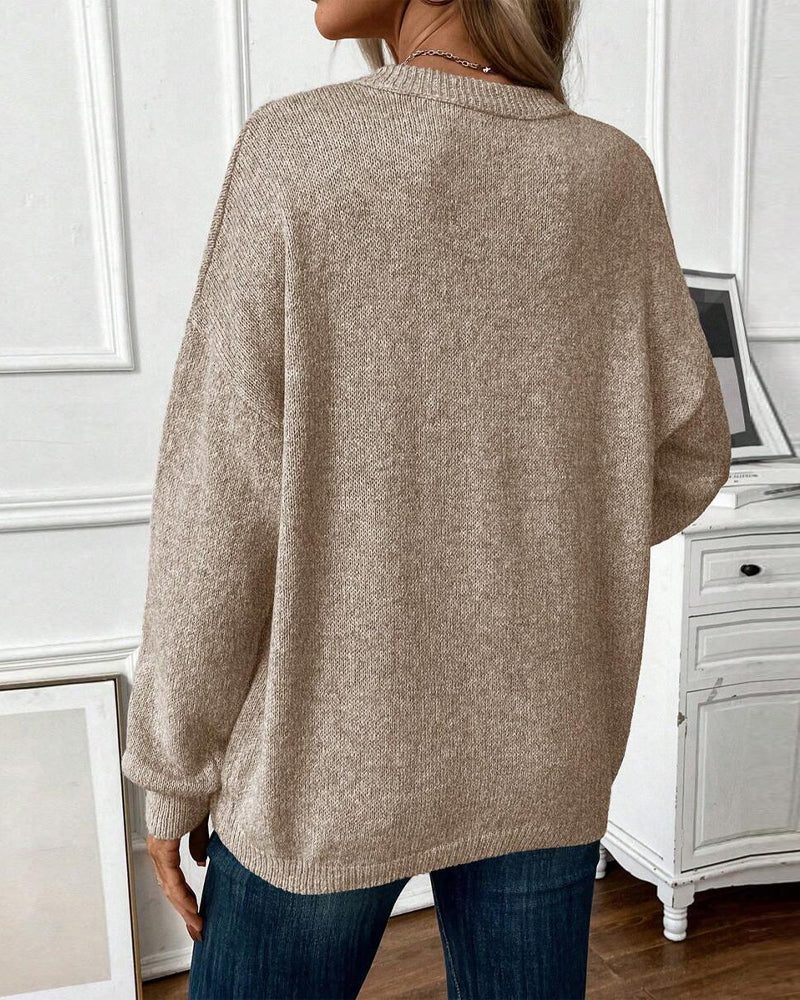 Pull Col Rond Décontracté Ample