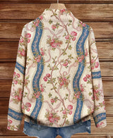 Camille - Cardigan zippé à imprimé roses grimpantes