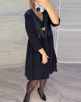 Robe patchwork à col en V