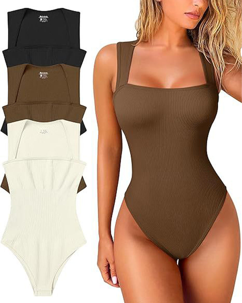 Body débardeur sans manches de couleur unie