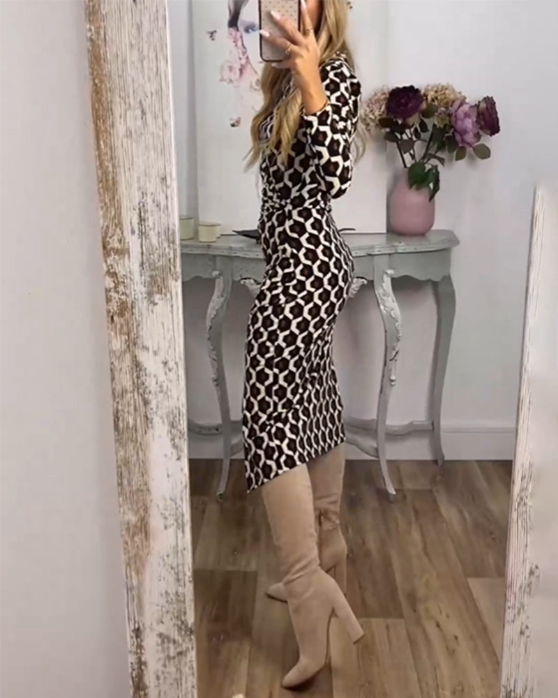 Robe fendue à imprimé écailles de poisson