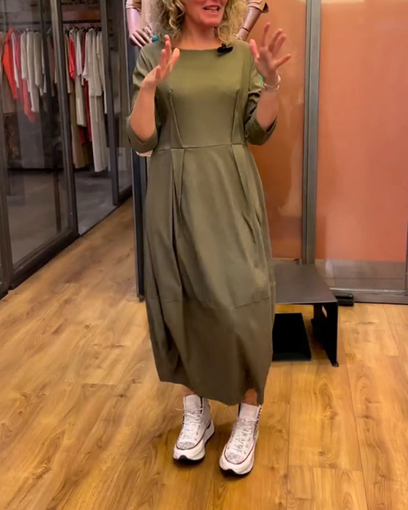Robe à col rond et manches 2/3