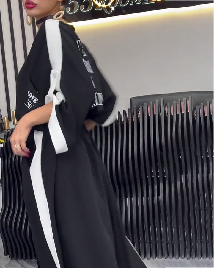 Costume Col V Irrégulier Pantalon Ample