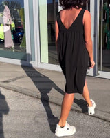 Robe Sans Manches Unie Shift