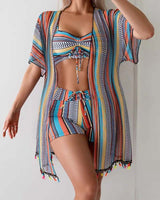 maillot de bain trois pièces bikini imprimé vacances