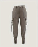 Pantalon Cargo Uni Fermeture Éclair