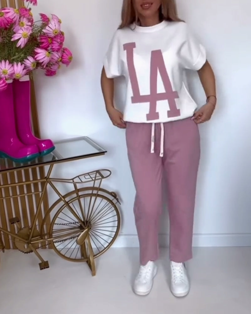 Définir Casual Letter Print Sports