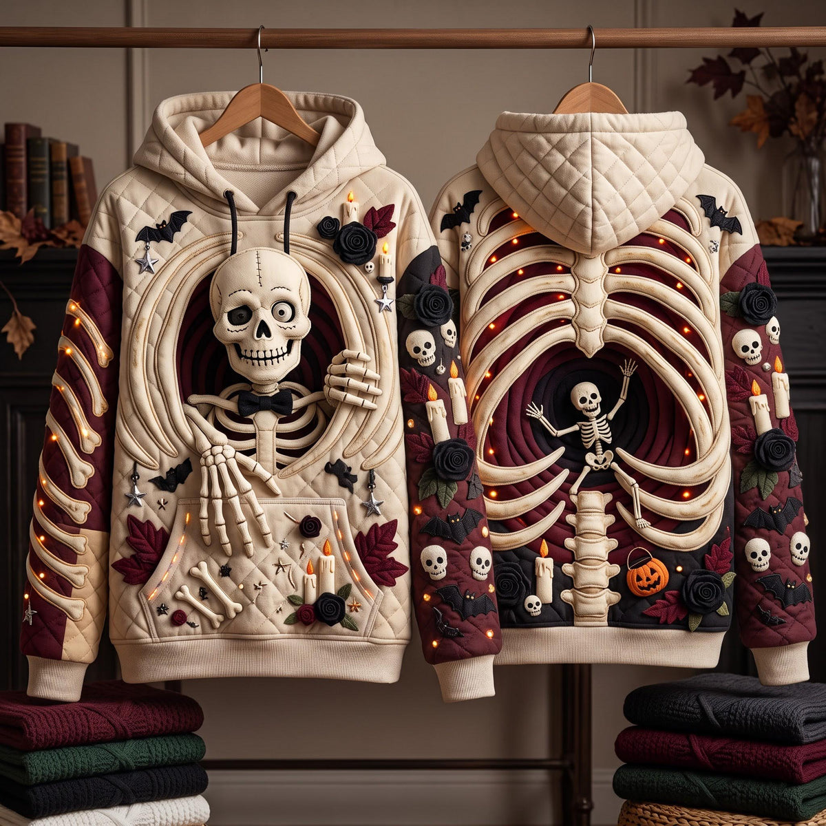 Sweat à capuche unisexe – Crâne d’Halloween
