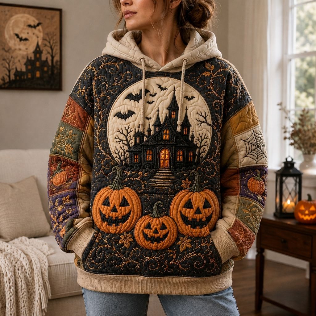 Sweat à capuche unisexe – Fantômes citrouilles