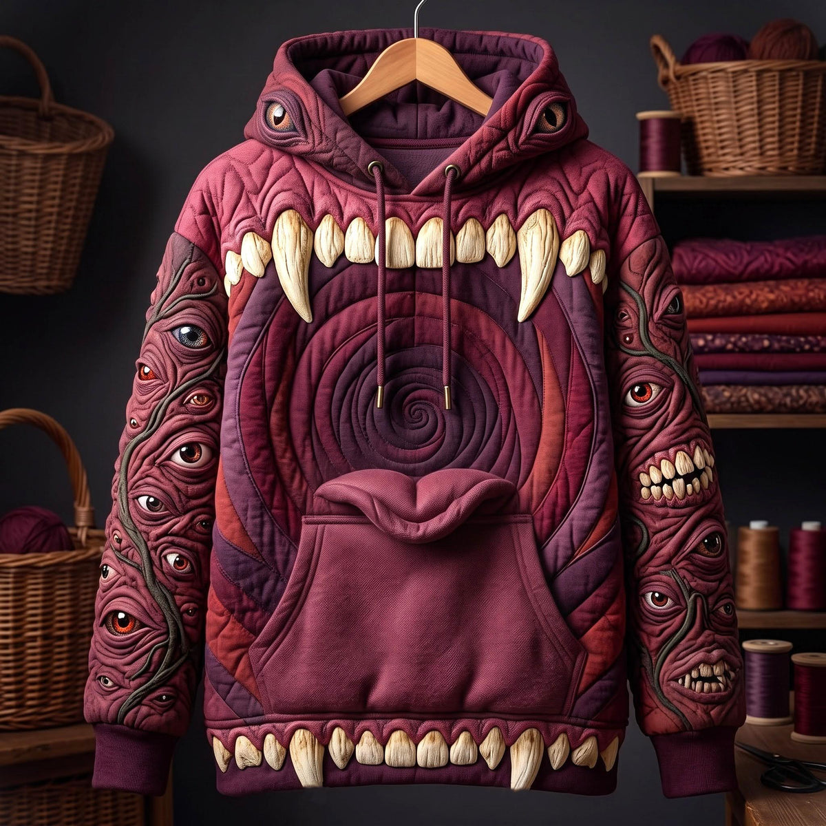 Sweat à capuche unisexe – Dents de monstre effrayant