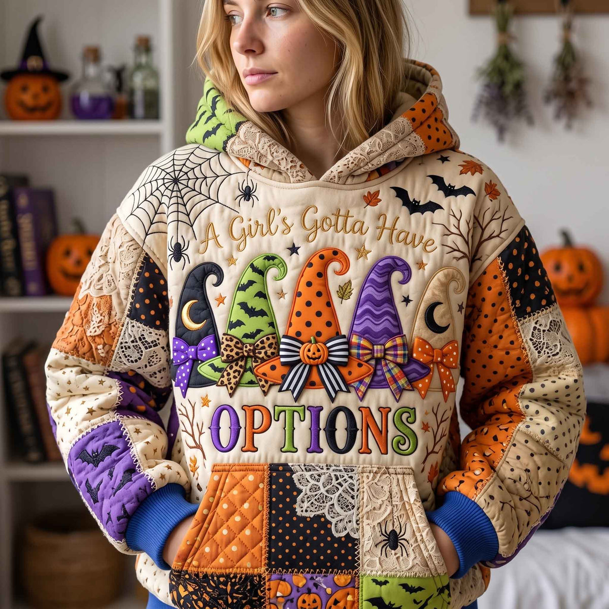 Sweat à capuche unisexe – Sorcières d’Halloween – Motif 4