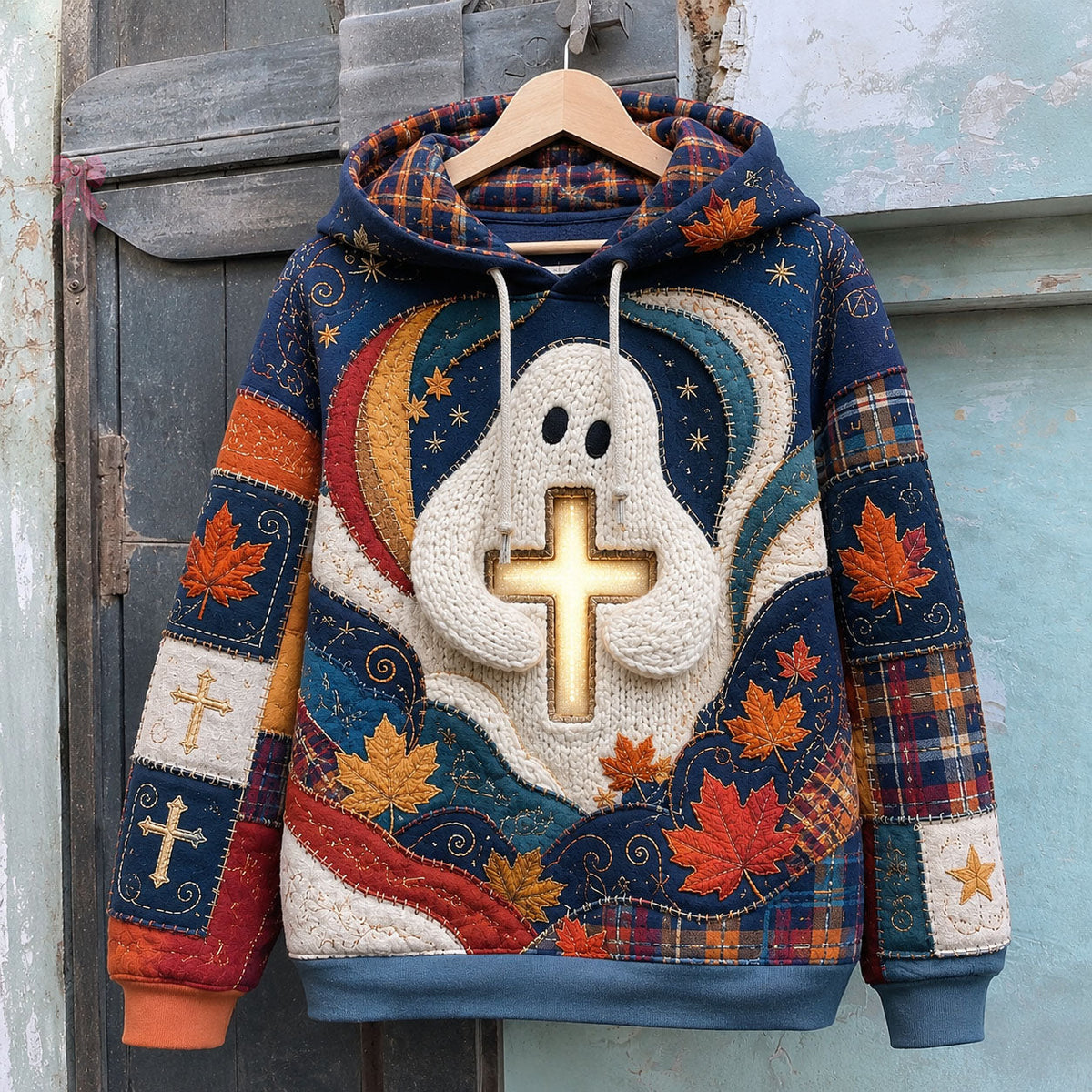 Sweat à capuche unisexe – Fantôme et croix de la foi