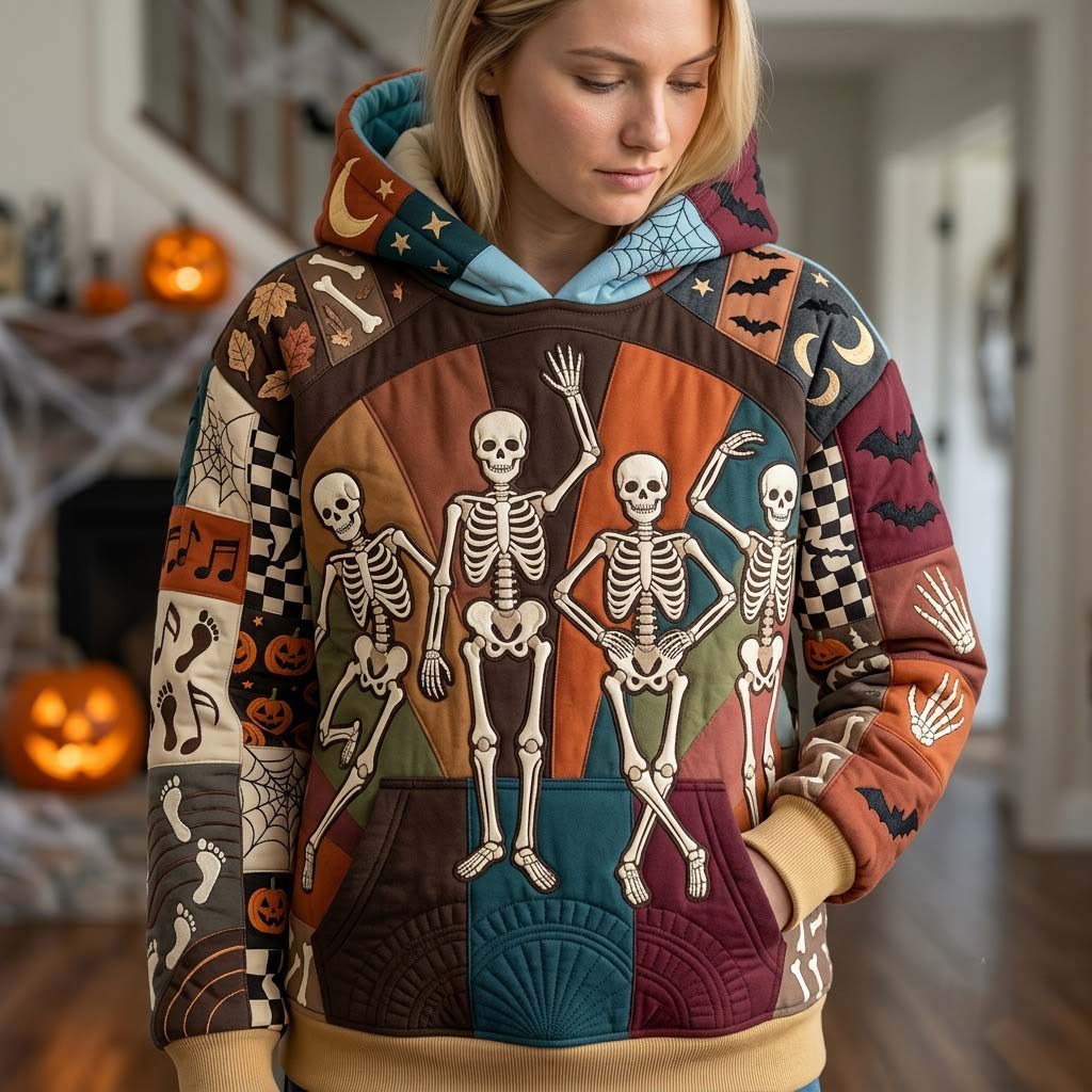 Sweat à capuche unisexe – Squelettes à la tombée de la nuit – Motif 3