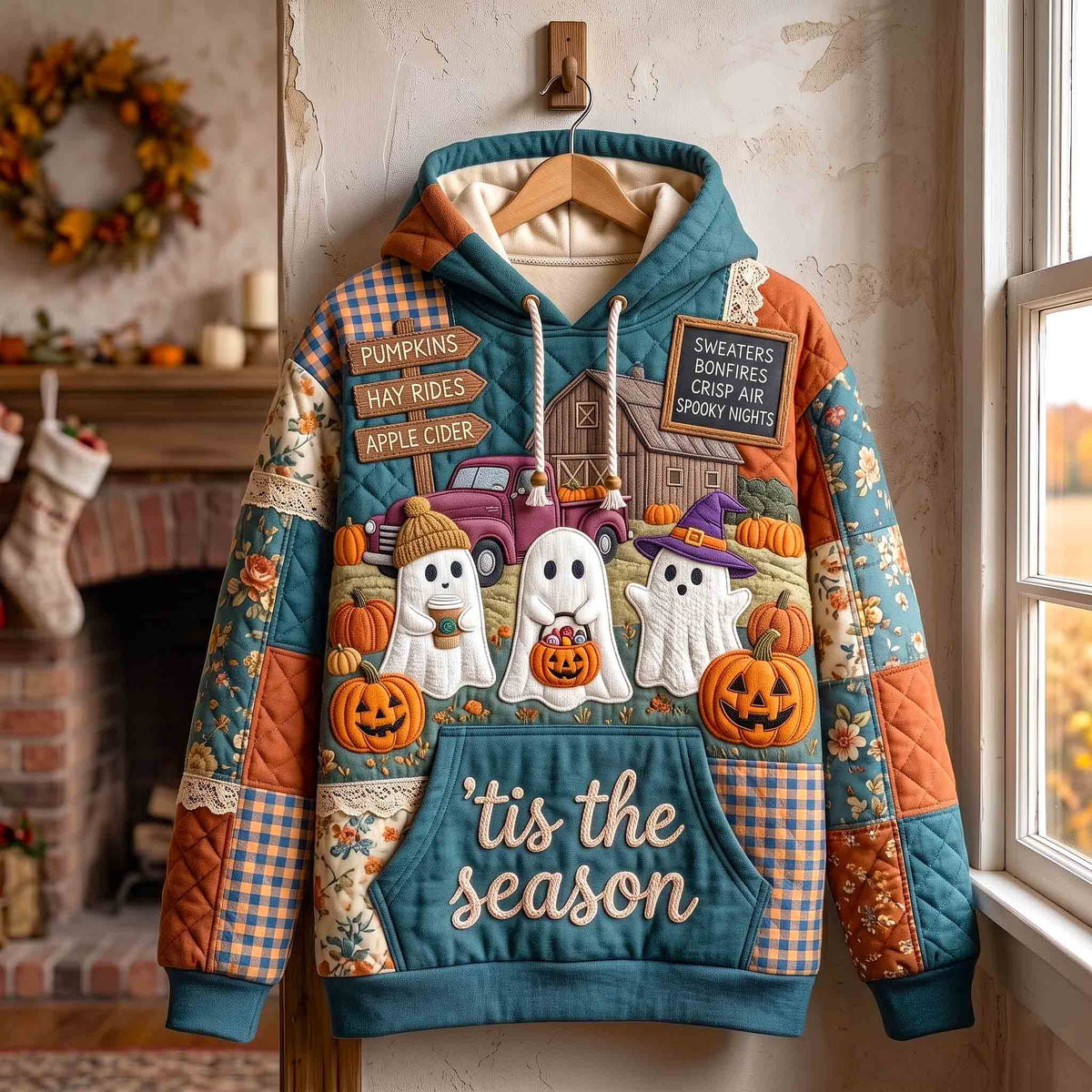Sweat à capuche unisexe – Fantôme citrouille douillet – Motif 3