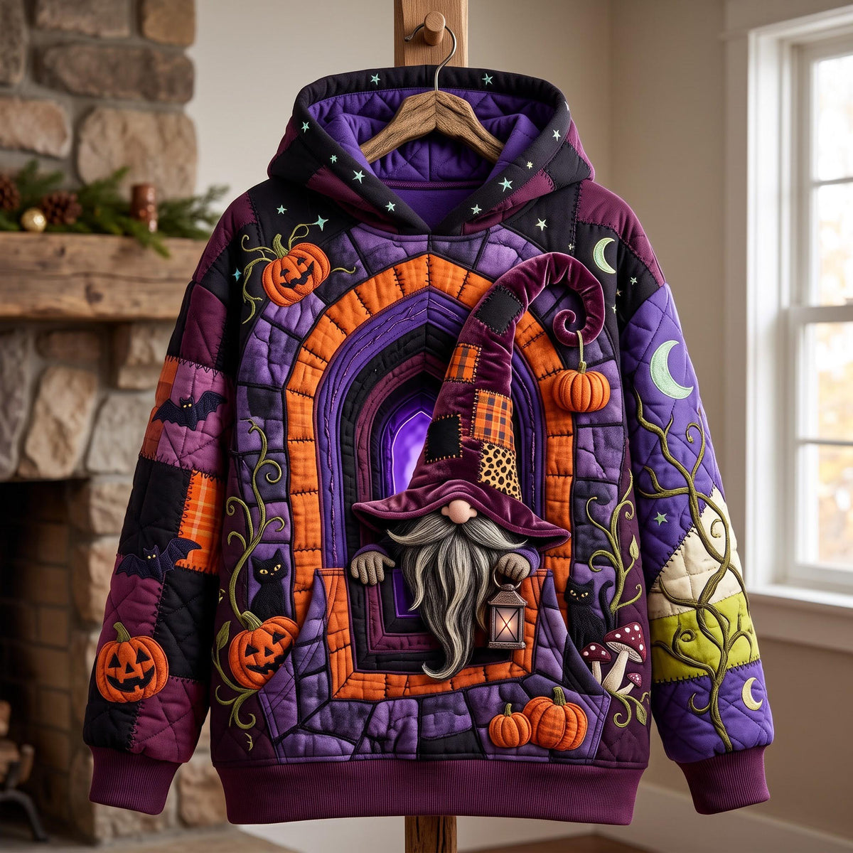 Sweat à capuche unisexe – Gnomes d’Halloween au clair de lune