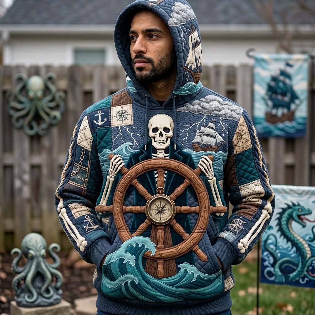 Sweat à capuche unisexe – Légendes de la mer hantée – Motif 5