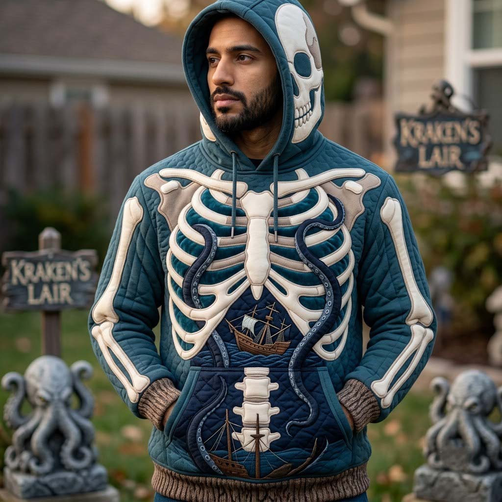 Sweat à capuche unisexe – Légendes de la mer hantée – Motif 4