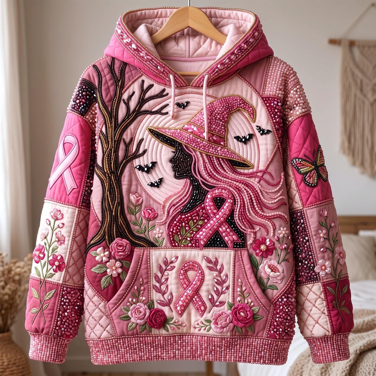 Sweat à capuche unisexe – Sorcière rose