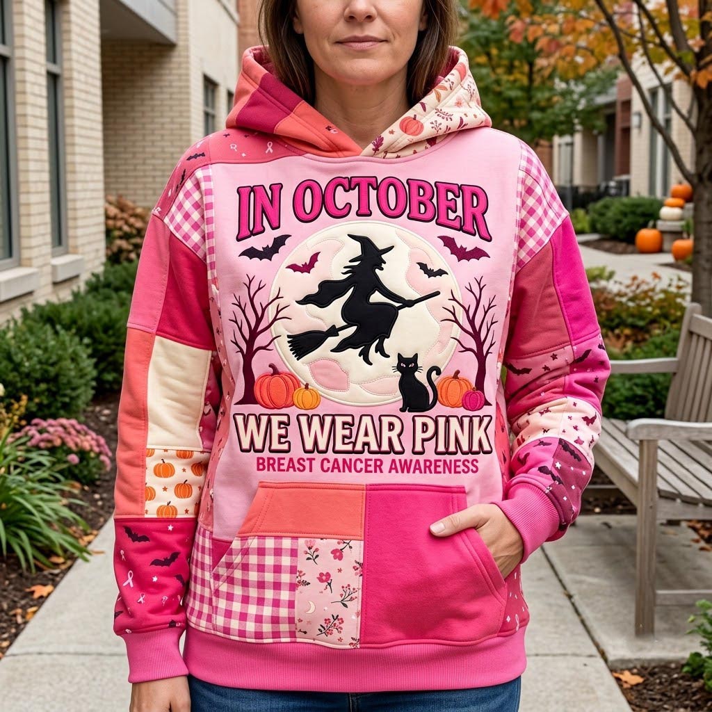 Sweat à capuche unisexe – Magie d’octobre rose – Motif 11