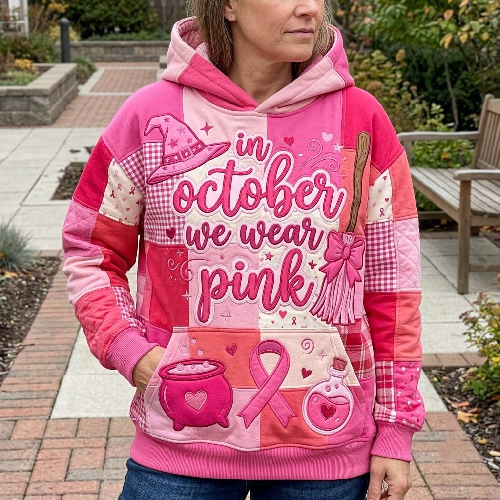 Sweat à capuche unisexe – Magie d’octobre rose – Motif 6