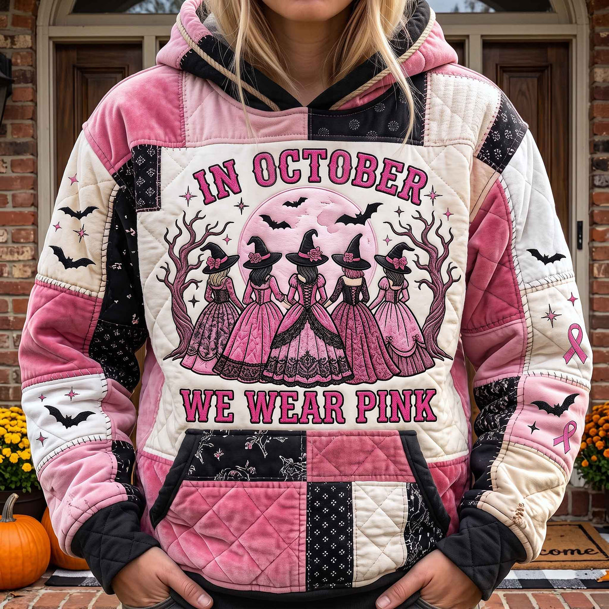 Sweat à capuche unisexe – Octobre rose – Motif 3