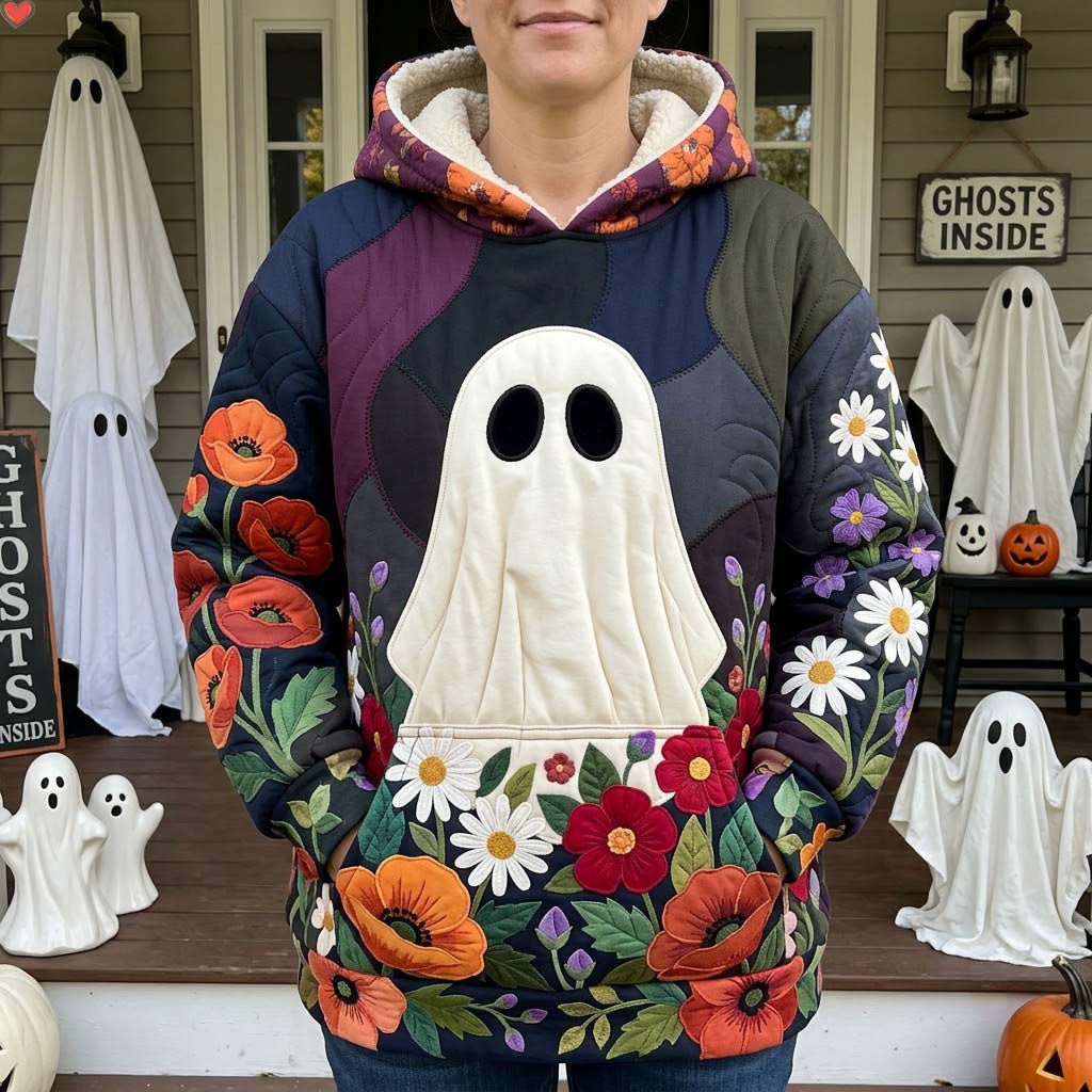 Sweat à capuche unisexe – Fantôme fleuri