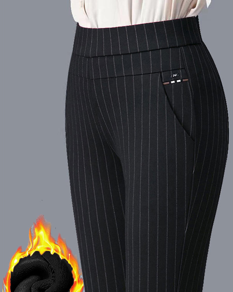 Pantalon taille haute décontracté avec poches