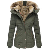 Jayda – Veste d’hiver matelassée femme à capuche – Vert