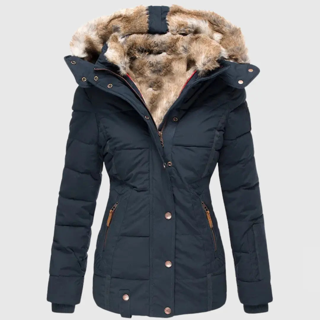 Jayda – Veste d’hiver matelassée femme à capuche – Vue de face