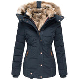 Jayda – Veste d’hiver matelassée femme à capuche – Bleu