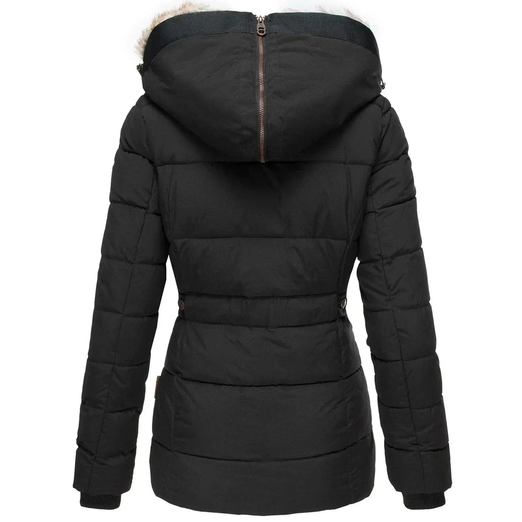 Jayda – Veste d’hiver matelassée femme à capuche – Vue arrière